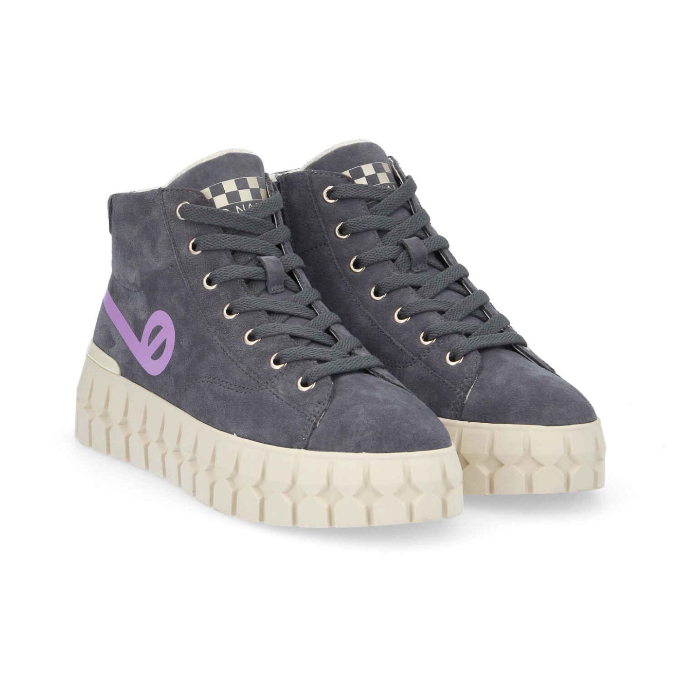 PLAY MID W - SUEDE/PRINT - CARBONE GREY/LILAC